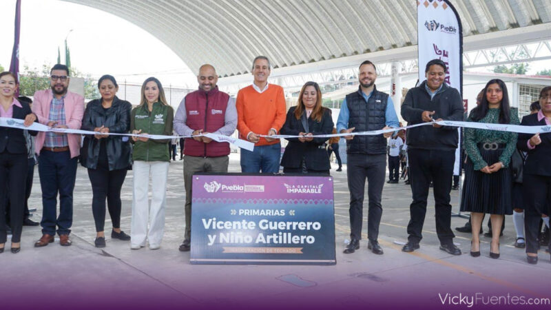 Pepe Chedraui inaugura techados escolares con captación pluvial en San Jerónimo Caleras