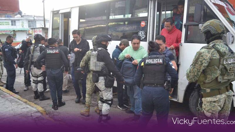 Puebla refuerza seguridad con operativos en transporte público y zonas clave
