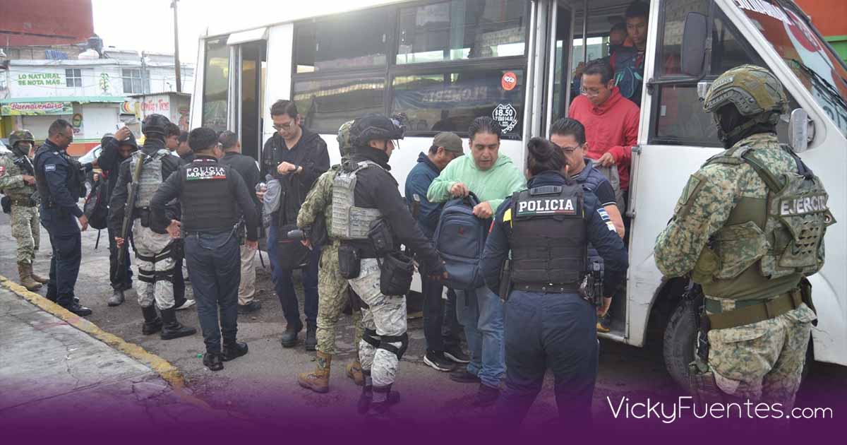 Puebla refuerza seguridad con operativos en transporte público y zonas clave