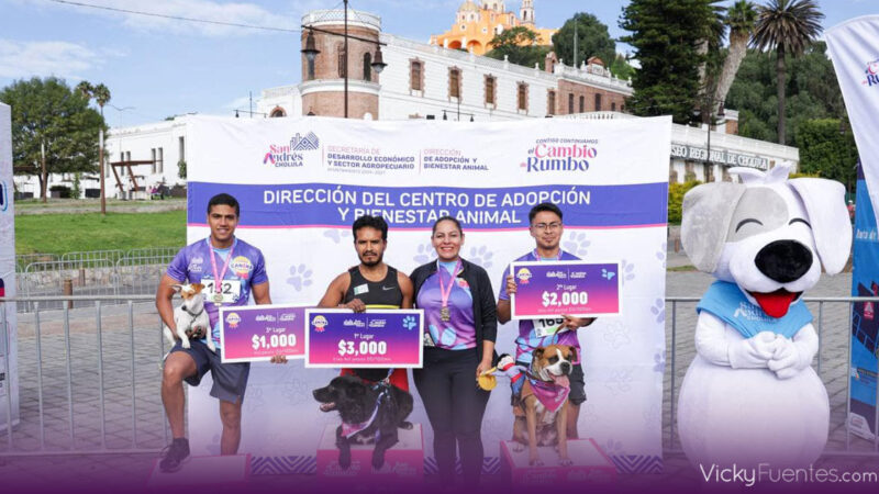 Cientos participan en la Primera Carrera Canina en San Andrés Cholula