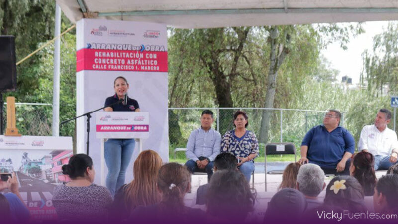 Lupita Cuautle da inicio a rehabilitación vial en San Andrés Cholula