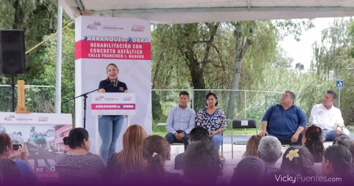 Lupita Cuautle da inicio a rehabilitación vial en San Andrés Cholula