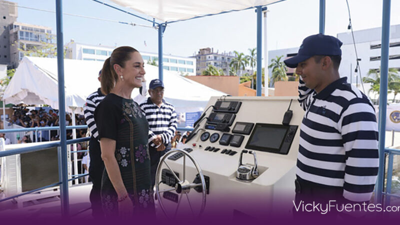 Claudia Sheinbaum inaugura el Marinabús en Acapulco como símbolo de reconstrucción tras huracanes