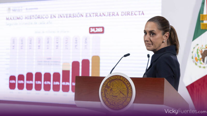 Inversión extranjera en México crece 10% en segundo trimestre de 2025, destaca Sheinbaum