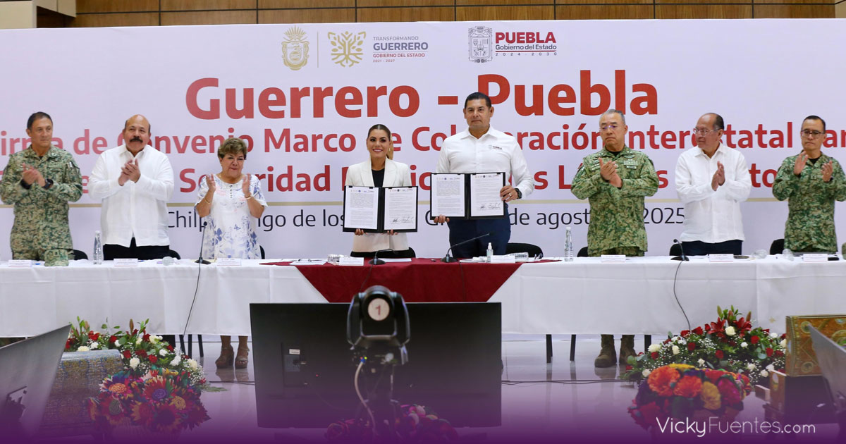 Puebla y Guerrero sellan convenio de seguridad para blindar la frontera común