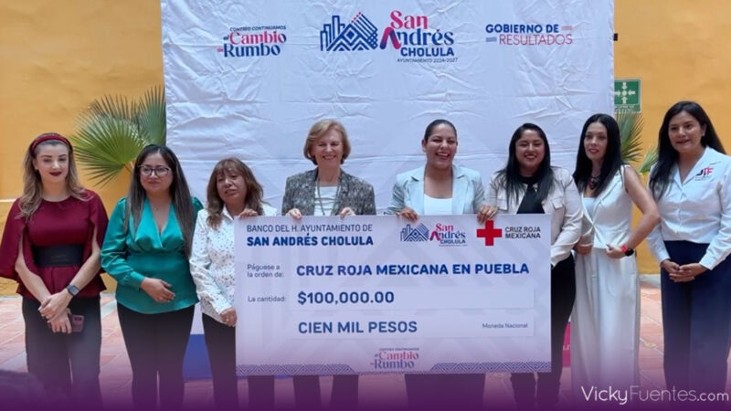 San Andrés Cholula fortalece apoyo a Cruz Roja con donativo y carrera solidaria