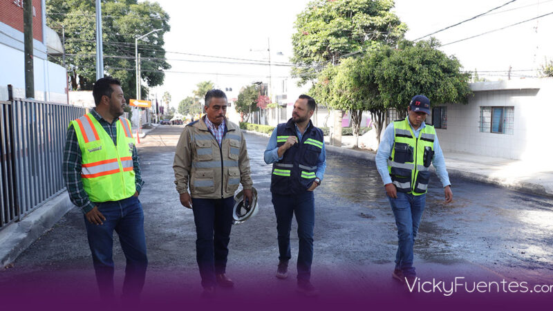 Rehabilitan vialidades en la Aquiles Serdán; beneficiarán a más de 1,600 personas
