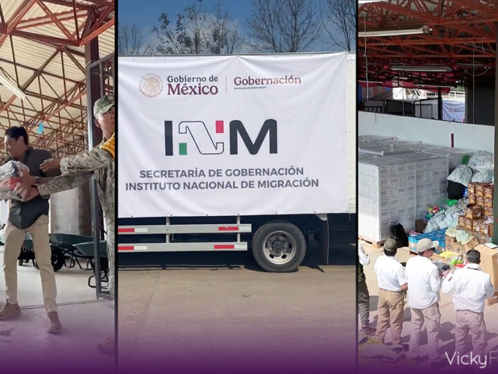 Instituto Nacional de Migración entrega víveres en Huauchinango tras lluvias en Puebla