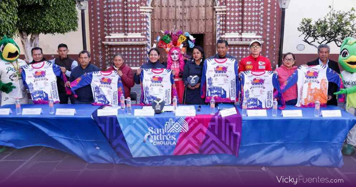 San Andrés Cholula presenta la playera y medalla de la Carrera de las Iglesias 2025