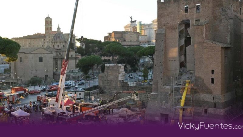 Tragedia en Roma: colapsa la histórica Torre dei Conti; un trabajador atrapado y otro grave