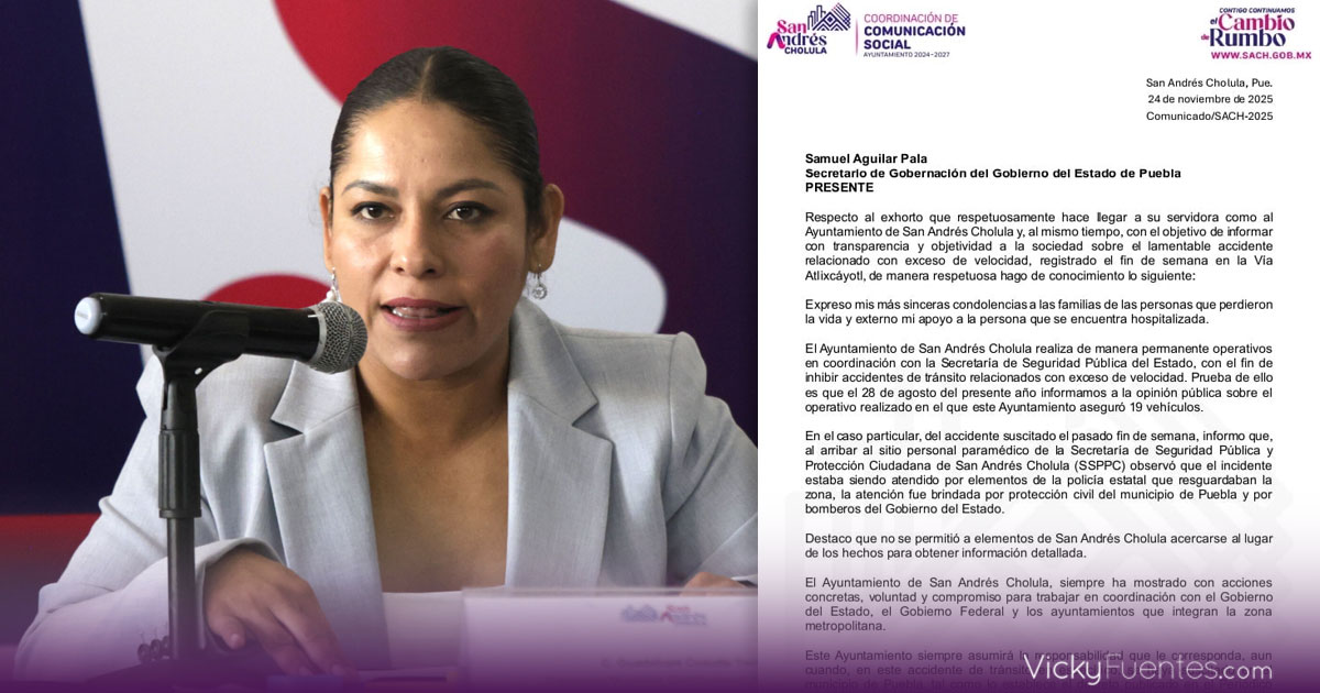 San Andrés Cholula responde a exhorto estatal y detalla su actuación en accidente de Atlixcáyotl