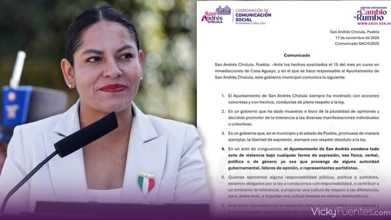 San Andrés Cholula se deslinda de la violencia registrada en marcha del 15 de noviembre