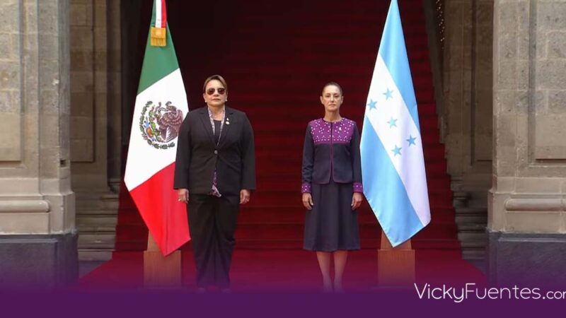 Sheinbaum y Castro refuerzan cooperación bilateral en Palacio Nacional a días de elecciones en Honduras
