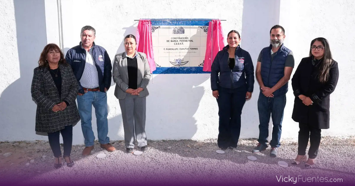 Lupita Cuautle fortalece la seguridad escolar con nueva barda en San Andrés Cholula