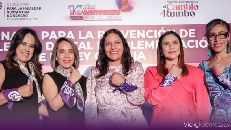 Olimpia Coral Melo participa en jornada contra la violencia digital en San Andrés Cholula