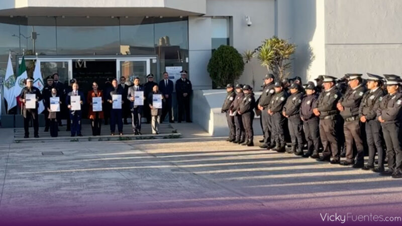 Reconoce Lupita Cuautle a policías municipales por su labor en San Andrés Cholula