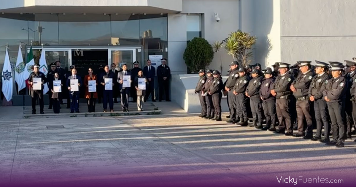 Reconoce Lupita Cuautle a policías municipales por su labor en San Andrés Cholula