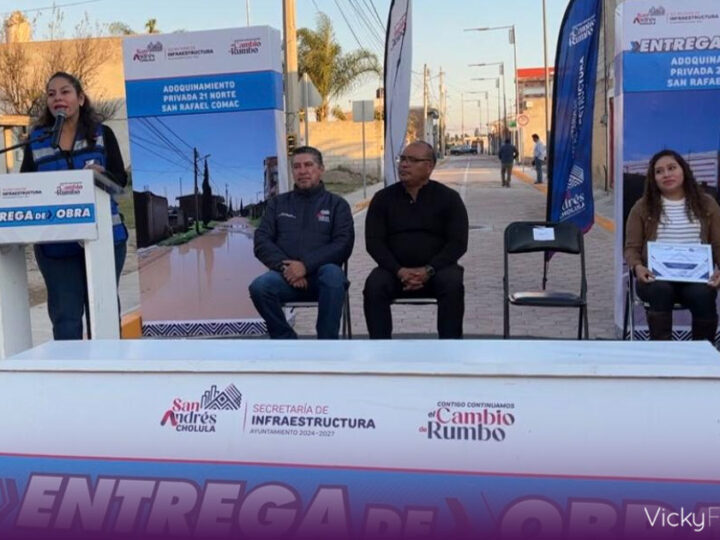 San Andrés Cholula cumple demanda ciudadana con adoquinamiento en San Rafael Comac