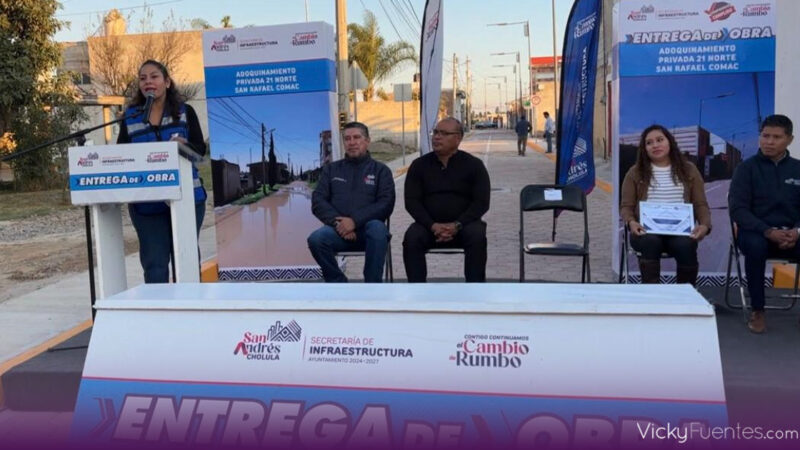 San Andrés Cholula cumple demanda ciudadana con adoquinamiento en San Rafael Comac