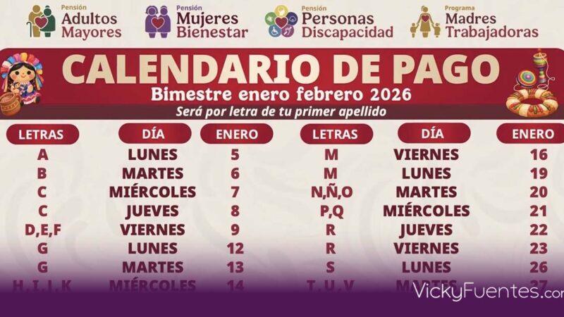 Calendario de pagos y aumentos de la Pensión para el Bienestar 2026: todo lo que debes saber
