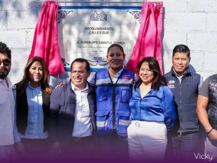 Inauguran rehabilitación de la calle 5 sur en San Andrés Cholula