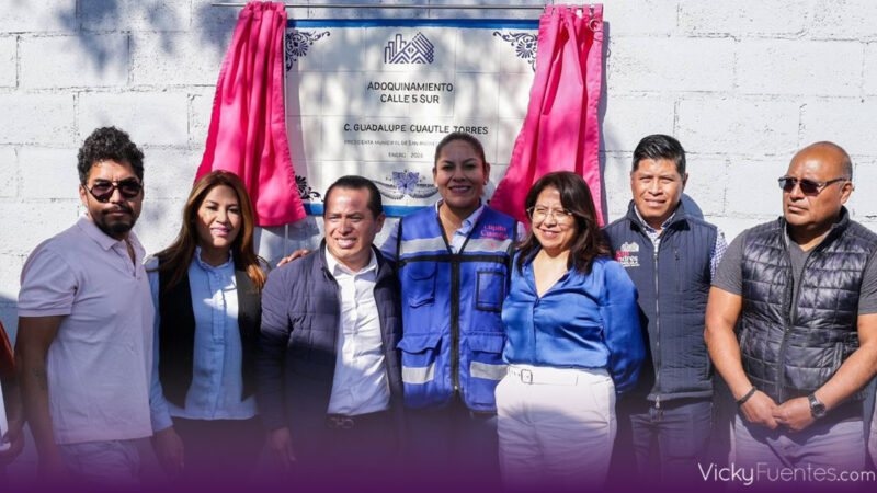 Inauguran rehabilitación de la calle 5 sur en San Andrés Cholula