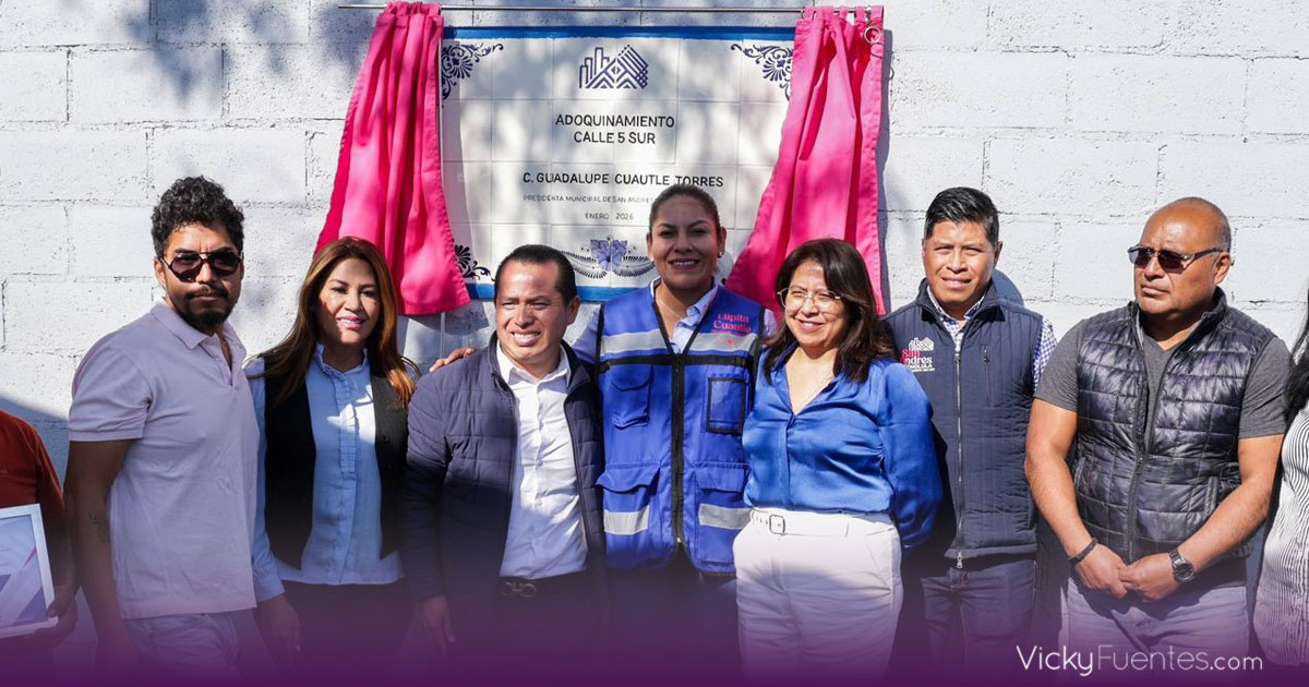 Inauguran rehabilitación de la calle 5 sur en San Andrés Cholula