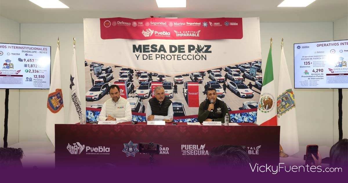 Puebla capital reduce 13% la incidencia delictiva en 2025 bajo la gestión de Pepe Chedraui