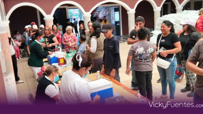 Jornada de vacunación contra el sarampión en mercados y plazas de Puebla