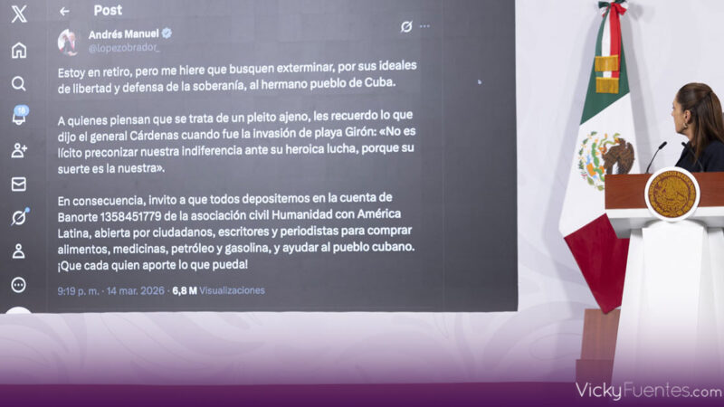 Claudia Sheinbaum aclara que cuenta para donar a Cuba difundida por AMLO pertenece a una asociación civil