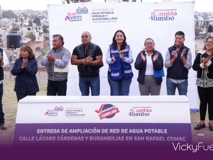 Lupita Cuautle entrega ampliación de red de agua potable en San Rafael Comac para beneficio de mil habitantes