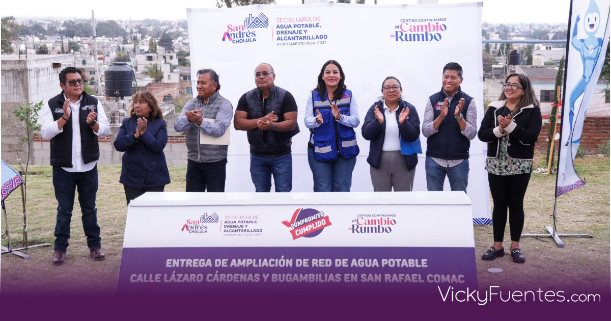 Lupita Cuautle entrega ampliación de red de agua potable en San Rafael Comac para beneficio de mil habitantes