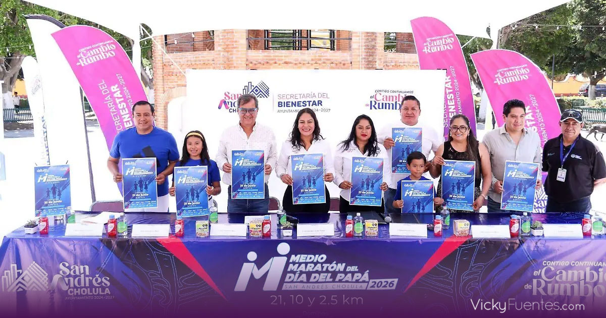 Anuncian Medio Maratón del Día del Padre 2026 en San Andrés Cholula