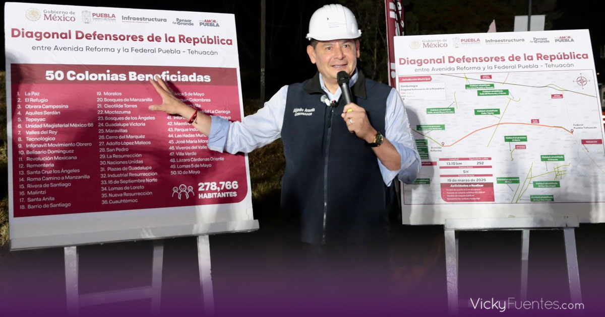 Avanza rehabilitación de la diagonal defensores en puebla tras décadas de rezago