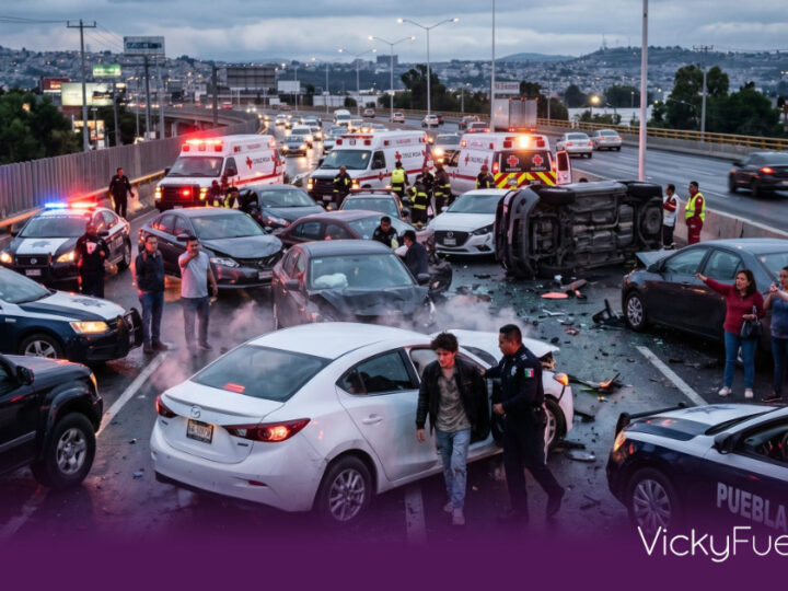 Junior ebrio choca más de diez autos y desata persecución en el Periférico Ecológico de Puebla