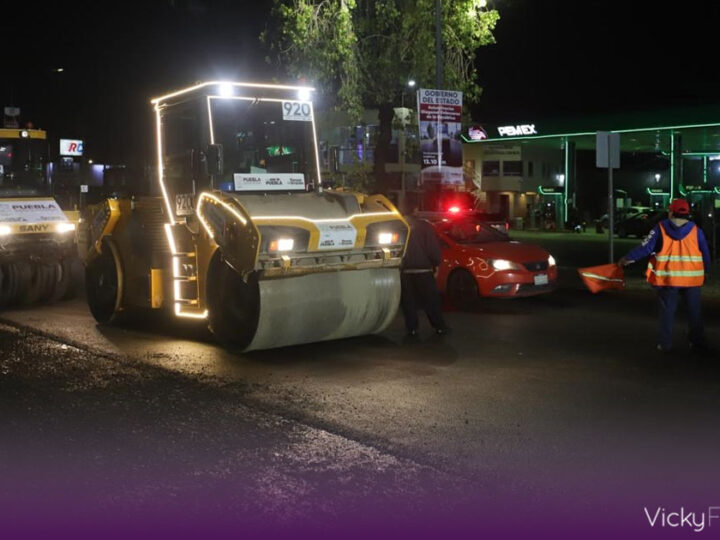 Pavimentación de Prolongación Reforma en Puebla alcanza 89% de avance