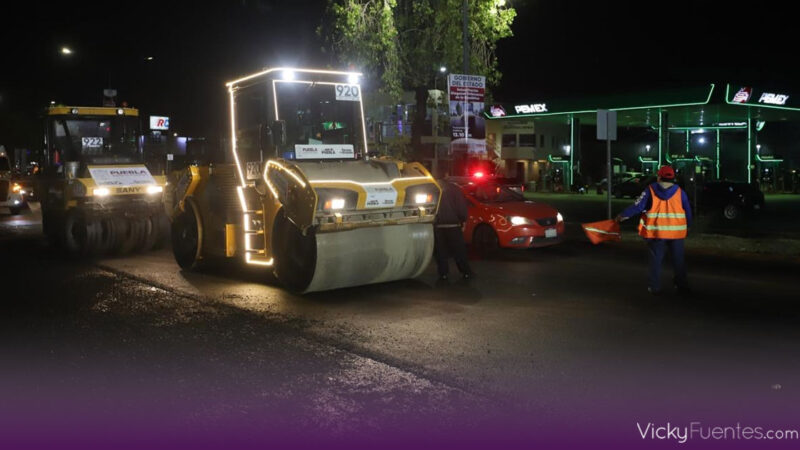Pavimentación de Prolongación Reforma en Puebla alcanza 89% de avance