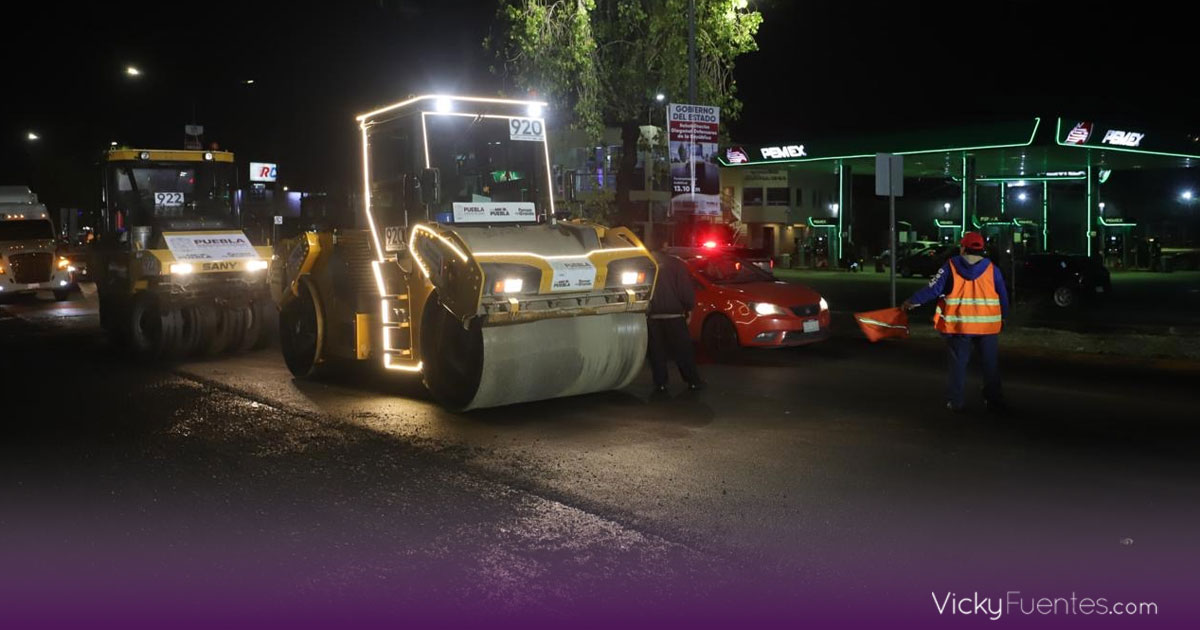 Pavimentación de Prolongación Reforma en Puebla alcanza 89% de avance