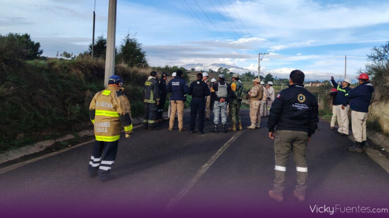 Evacúan a habitantes por fuga de gas LP en San Matías Tlalancaleca
