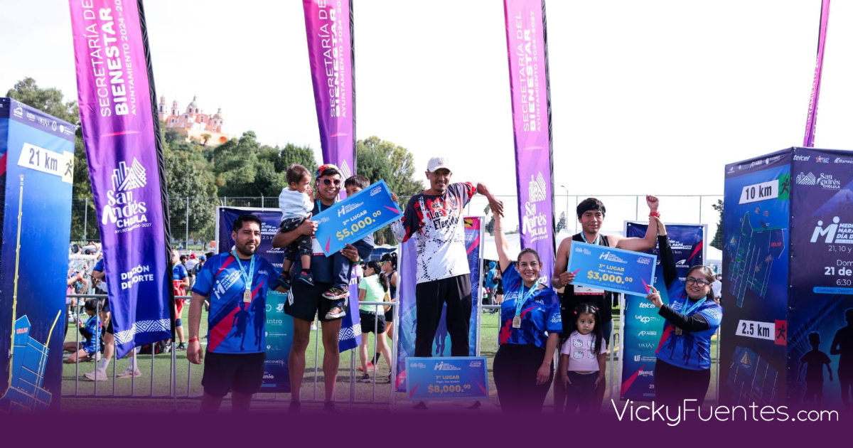 San Andrés Cholula celebra el XII Medio Maratón del Día del Papá con más de 6 mil corredores