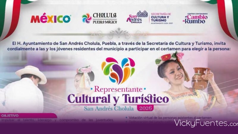 Lanzan convocatoria para elegir al Representante Cultural y Turístico de San Andrés Cholula 2026