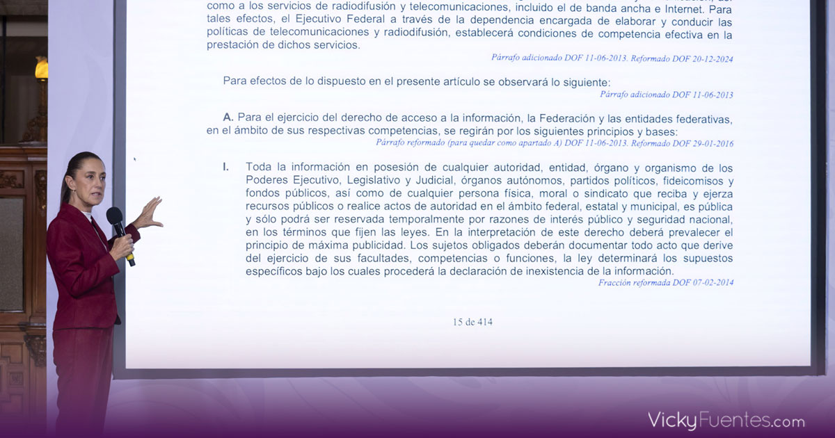 Sheinbaum acota por decreto los criterios para reservar información del Gobierno