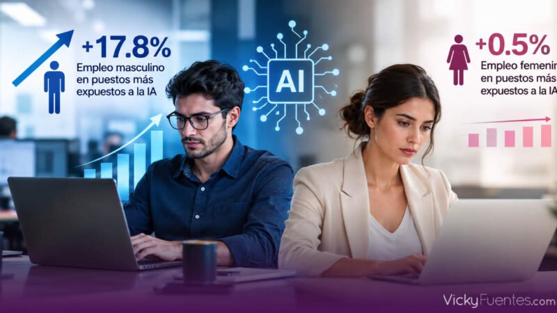 Empleo masculino crece 17.8% en puestos más expuestos a la IA; el femenino, 0.5%