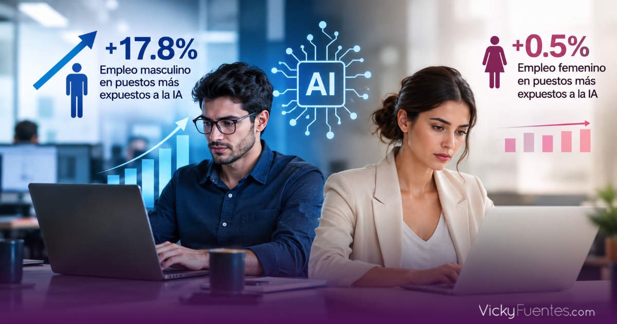 Empleo masculino crece 17.8% en puestos más expuestos a la IA; el femenino, 0.5%
