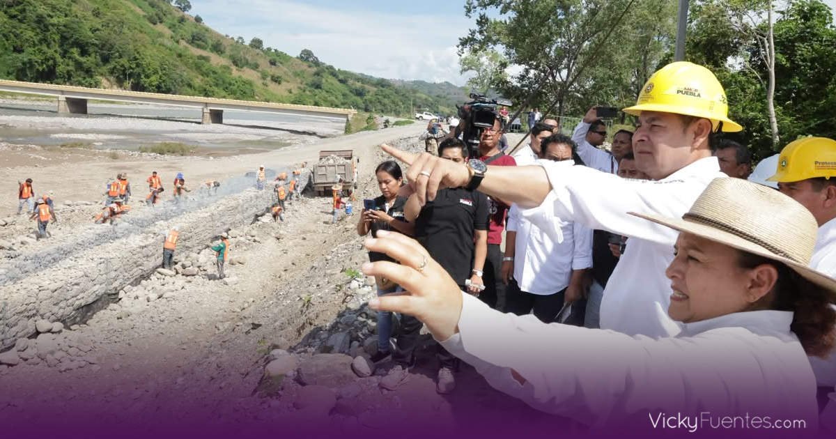 Gobierno federal, Puebla y municipio coordinan obras en el río Pantepec