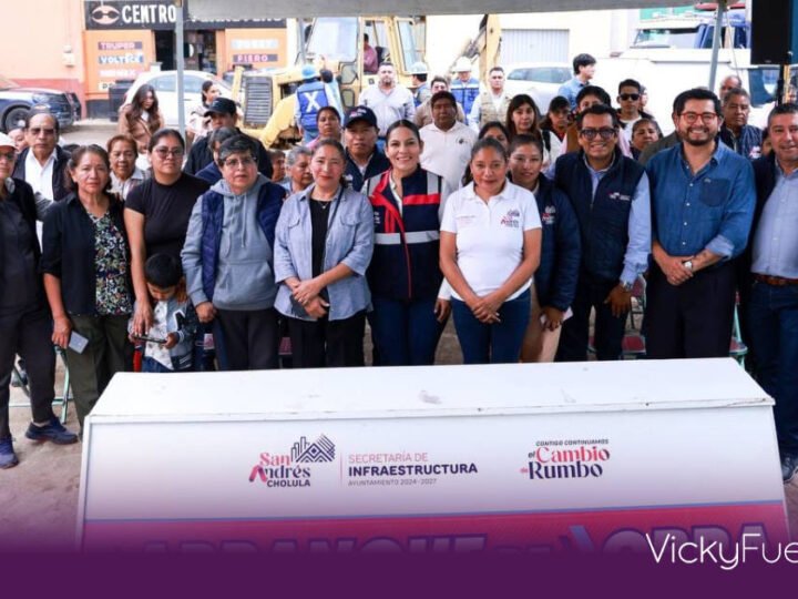 Lupita Cuautle arranca obras de infraestructura vial en San Andrés Cholula