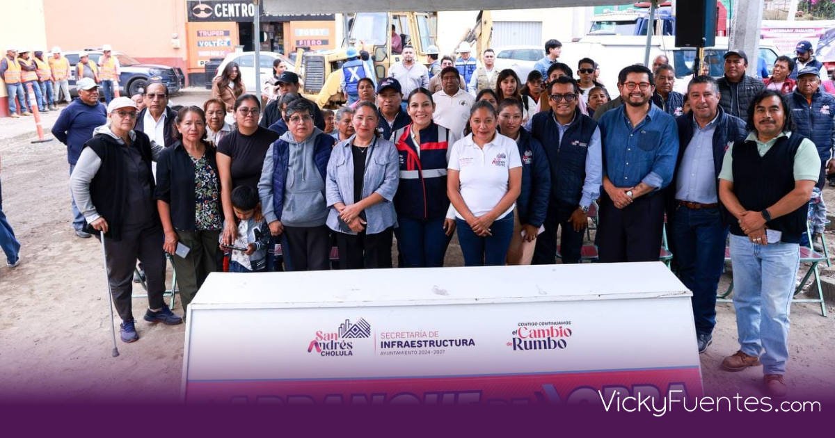 Lupita Cuautle arranca obras de infraestructura vial en San Andrés Cholula